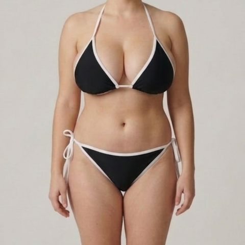 OEM kontrastbindende bikinisett for kvinner