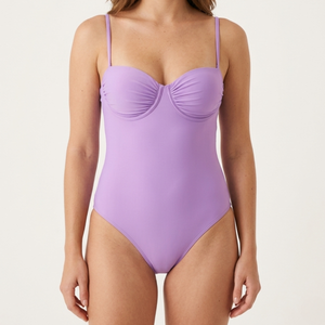 OEM dame lavendel b&oslash;jle ruched one-Piece badedragt