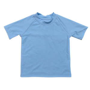 JMC4207 OEM Sky Blue Kids Short Sleeve Rash Guard