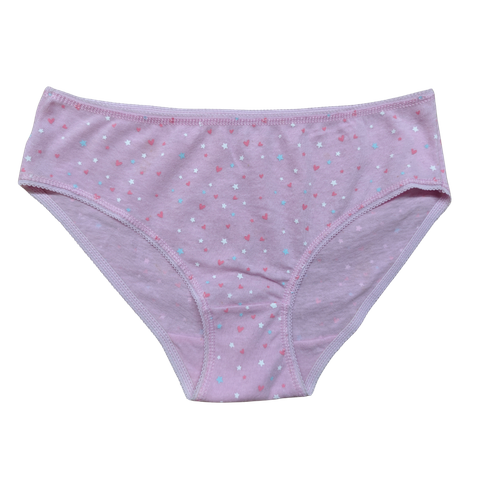 OEM meisjesslip van zuiver katoen met hart- en sterrenprint