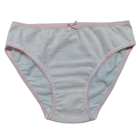 OEM Girl's Soft Pastel Striped Pure Cotton Panty
