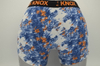 OEM p&aacute;nsk&yacute; bavlněn&yacute; strečov&yacute; boxer s potiskem – modr&yacute; a oranžov&yacute; splatter (JMC11046)