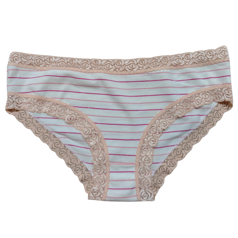 OEM-tyt&ouml;n poskipunanauha raidallinen pitsihousu