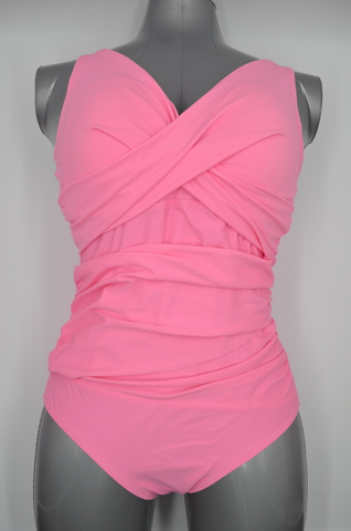 Maillot de bain une pi&egrave;ce fronc&eacute; &agrave; l'avant crois&eacute; OEM (JMC41024)