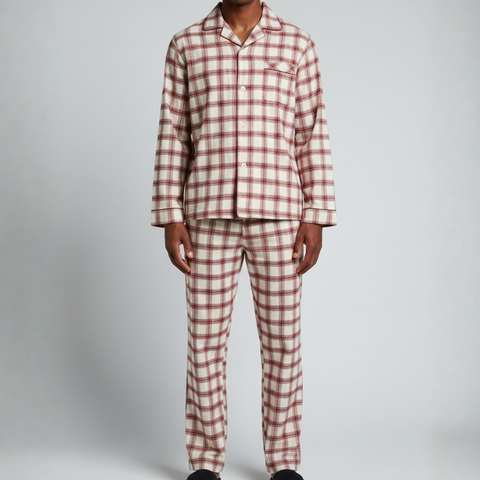 Set di abbigliamento da casa in due pezzi in cotone elasticizzato premium da uomo OEM (JMC26012)